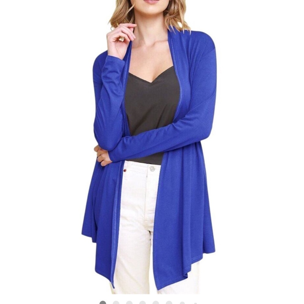 Chico's royal blue Ultimate Tee open front Slub cardigan S